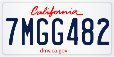 CA license plate 7MGG482
