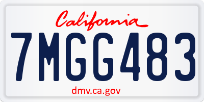 CA license plate 7MGG483