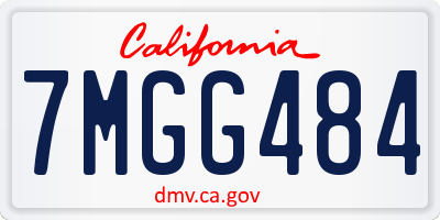 CA license plate 7MGG484