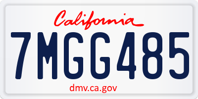 CA license plate 7MGG485