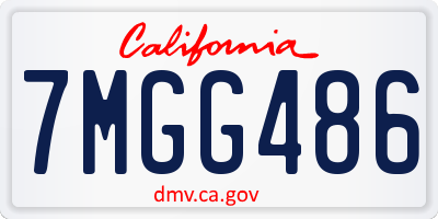 CA license plate 7MGG486