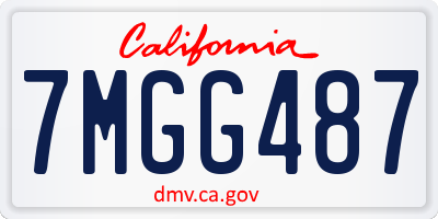 CA license plate 7MGG487