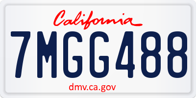 CA license plate 7MGG488