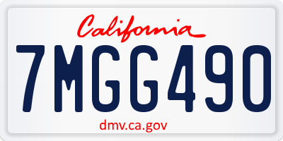 CA license plate 7MGG490