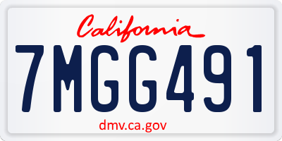 CA license plate 7MGG491