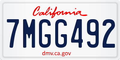 CA license plate 7MGG492
