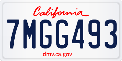 CA license plate 7MGG493