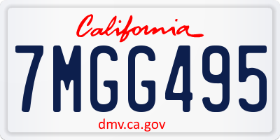 CA license plate 7MGG495