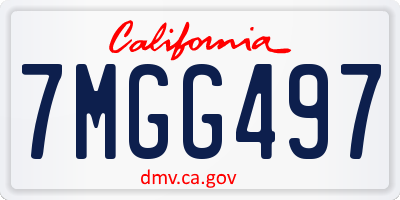 CA license plate 7MGG497