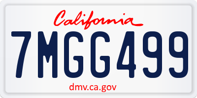 CA license plate 7MGG499