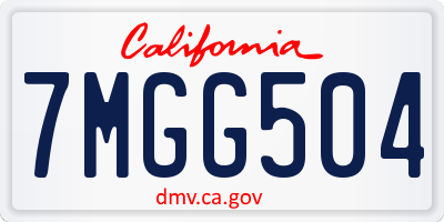 CA license plate 7MGG504