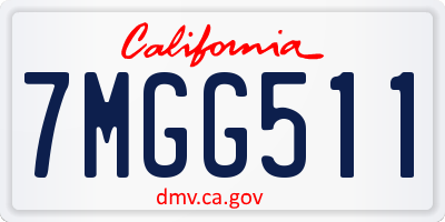 CA license plate 7MGG511