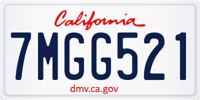CA license plate 7MGG521