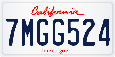 CA license plate 7MGG524