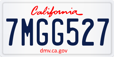 CA license plate 7MGG527