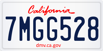 CA license plate 7MGG528