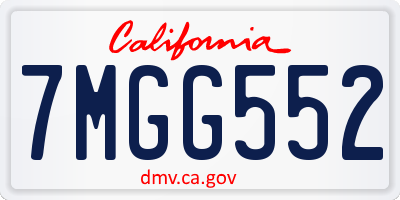 CA license plate 7MGG552