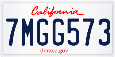 CA license plate 7MGG573