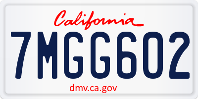 CA license plate 7MGG602