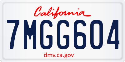 CA license plate 7MGG604