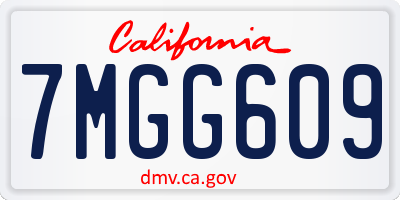 CA license plate 7MGG609