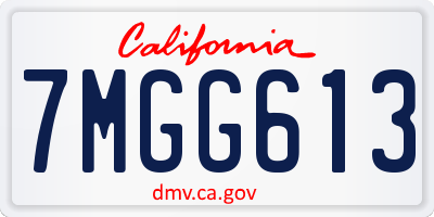 CA license plate 7MGG613