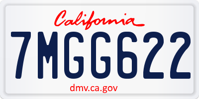 CA license plate 7MGG622