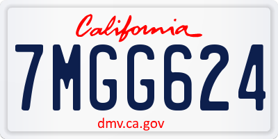 CA license plate 7MGG624