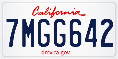 CA license plate 7MGG642