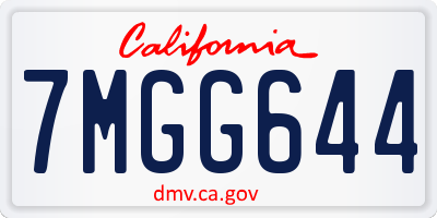 CA license plate 7MGG644