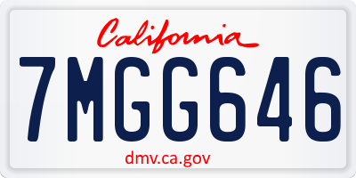 CA license plate 7MGG646