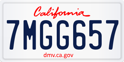 CA license plate 7MGG657