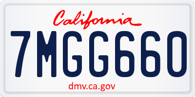 CA license plate 7MGG660