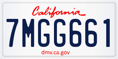 CA license plate 7MGG661
