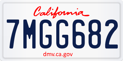 CA license plate 7MGG682