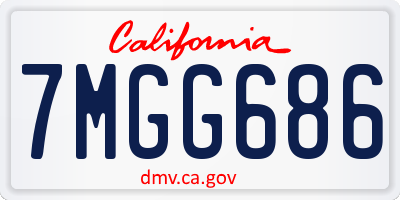 CA license plate 7MGG686