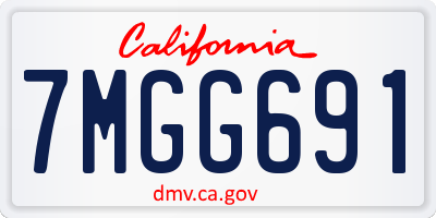 CA license plate 7MGG691
