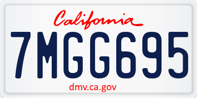 CA license plate 7MGG695