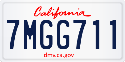CA license plate 7MGG711