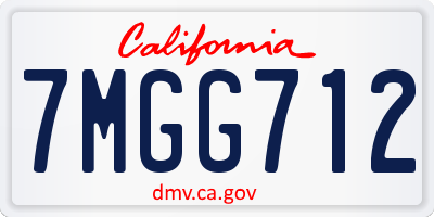 CA license plate 7MGG712