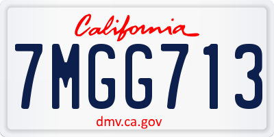 CA license plate 7MGG713