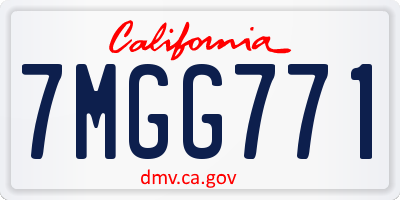 CA license plate 7MGG771