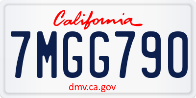 CA license plate 7MGG790