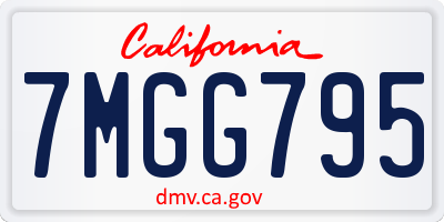 CA license plate 7MGG795
