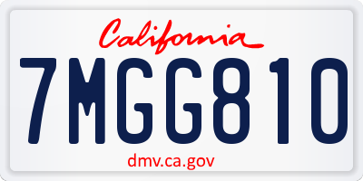 CA license plate 7MGG810