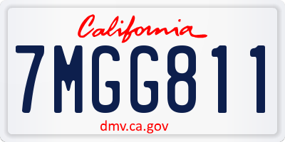 CA license plate 7MGG811