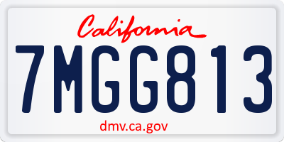 CA license plate 7MGG813
