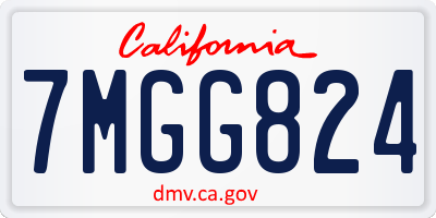 CA license plate 7MGG824