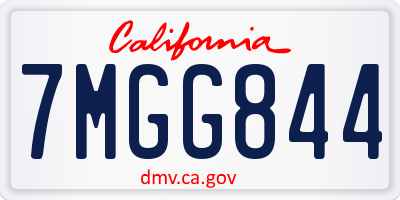 CA license plate 7MGG844