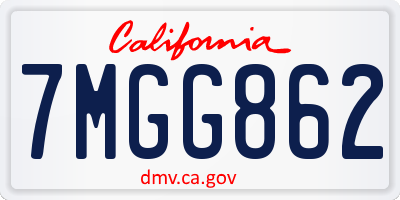CA license plate 7MGG862